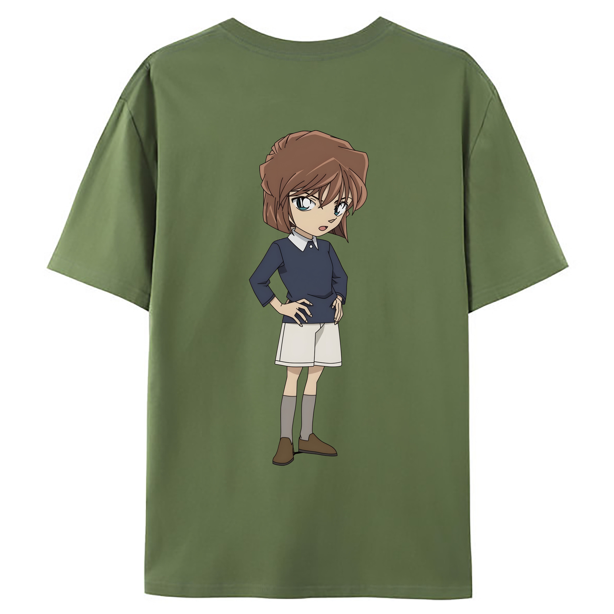 （画像用） 名探偵コナン 灰原 哀 はいばら あい Detective Conan Anita Hailey、Vi Graythorn Haibara Ai 綿100％ メンズ半袖Tシャツ（バックプリント） 通気性